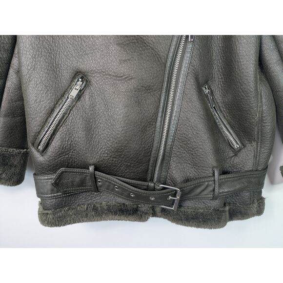 Zara Faux Leather Biker Moto Double-Faced Jacket - Picture 3 of 12